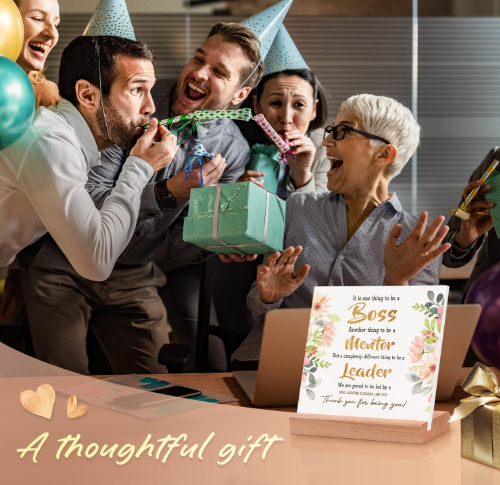 Boss Lady Gifts for Women - Unique Office Desk Card with Warm Words - Birthday, Going Away, Thank You Gifts for Your Female Boss