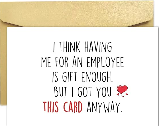 Ziwenhu Boss Day Gifts: Happy Boss Day Card, Funny & Cute Gifts for Him & Her, Going Away Gift